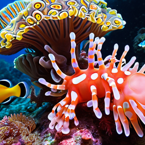 Home 6 **A vibrant coral reef in Brunei, teeming with colorful fish. Macro photography, showcasing nudibranchs, harlequin shrimp, and other small reef creatures.**