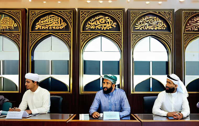 브루나이 은행 시스템 - **Prompt 1: Ethical Islamic Banking in Brunei - Tradition and Modernity**
"A serene and elegant ...