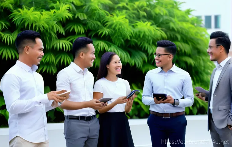 브루나이 국제 무역 협정 - **A modern and vibrant Bruneian city skyline at dawn, showcasing a harmonious blend of contemporary,...