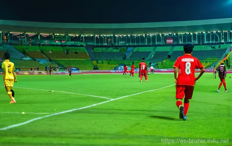 브루나이의 인기 스포츠 - **Football Passion at Hassanal Bolkiah National Stadium**
"A vibrant and energetic wide-angle sh...