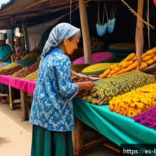 브루나이의 주말 마켓 - A vibrant weekend market scene in Brunei, bustling with diverse local vendors and shoppers. Stalls s...