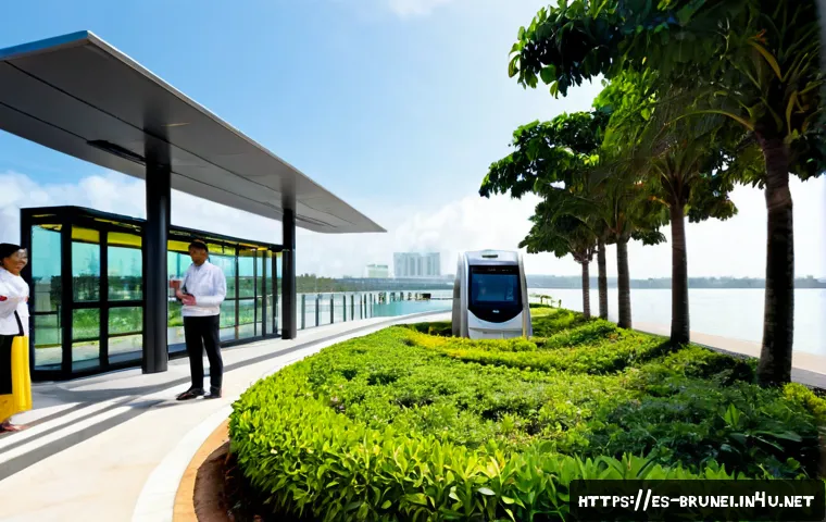 Home 17 브루나이의 기술 혁신 - Photorealistic smart-city innovation scene in Bandar Seri Begawan, Brunei: diverse Southeast Asian e...